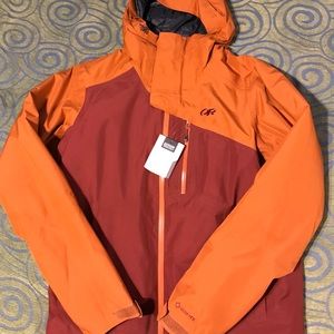 OR Tungsten Gore-Tex Insulated Ski Jacket color Alpenglow/Madder(Orange/Red)